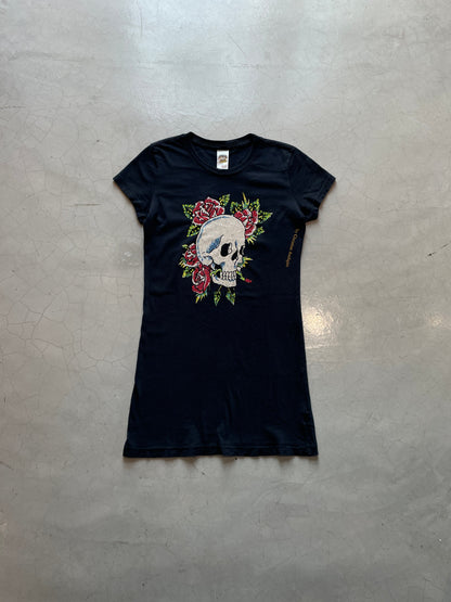 Y2K Ed Hardy Rhinestones Skull Top