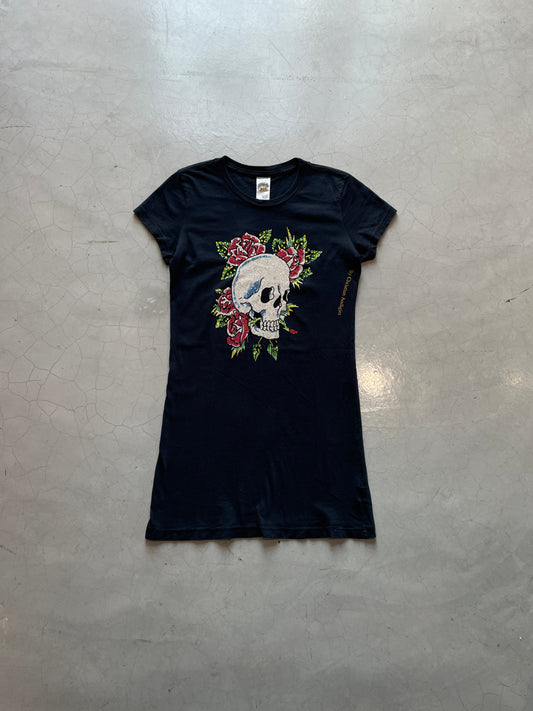 Y2K Ed Hardy Rhinestones Skull Top