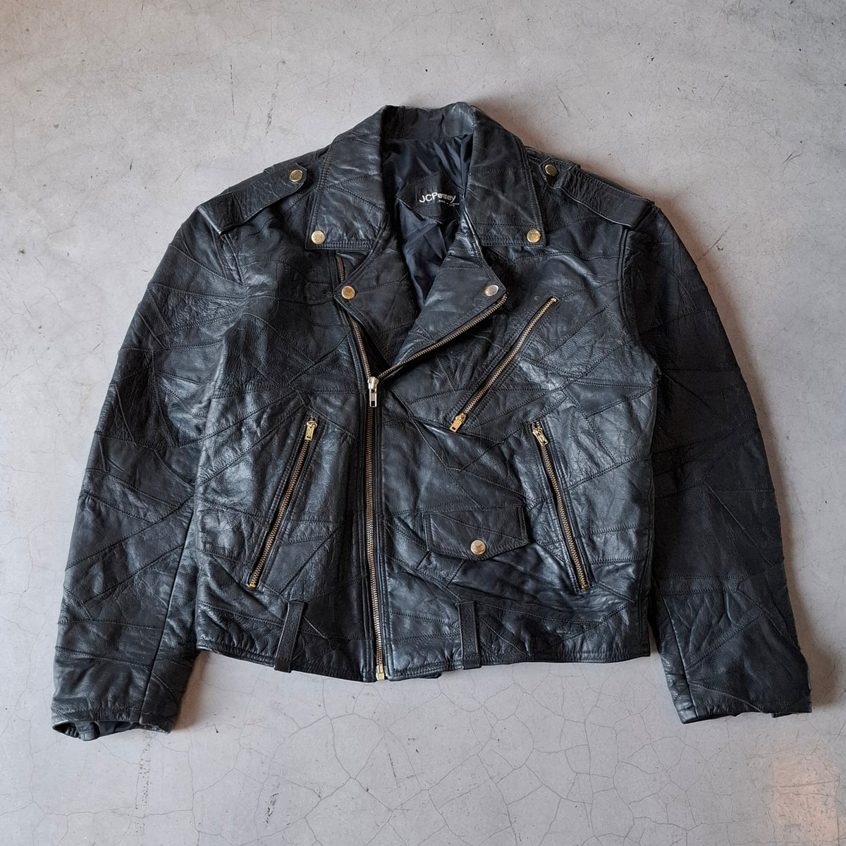 Vtg 80's JC Penney Leather Biker Jacket