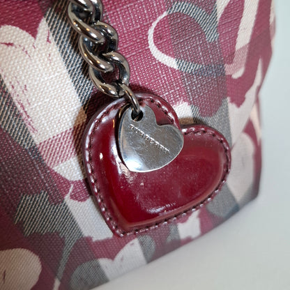 Burberry Nova Check Heart Burgundy Tote Bag