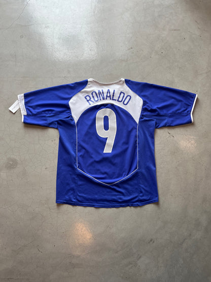 Vintage 2004 Brazil #9 Ronaldo Away Shirt