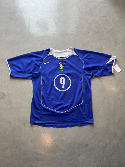Vintage 2004 Brazil #9 Ronaldo Away Shirt