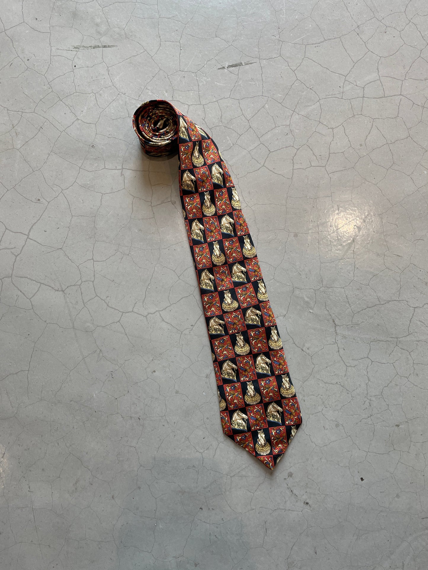 Vtg Christian Dior Equestrian Neck Tie