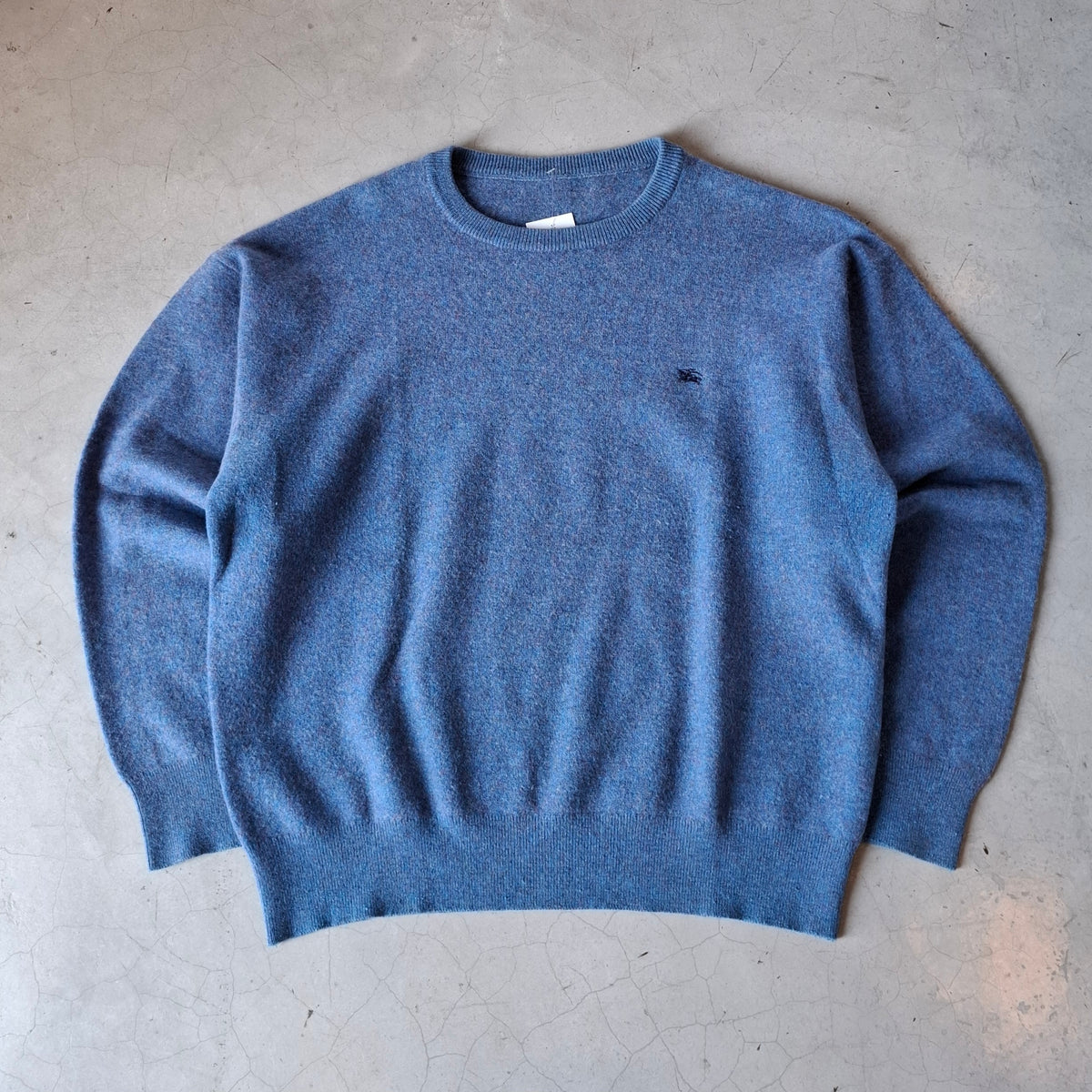 Vtg Burberry London Wool Sweater (Blue)