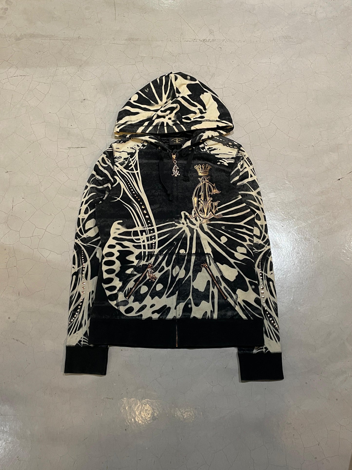 Y2K Christian Audigier Black Zip-up Jacket