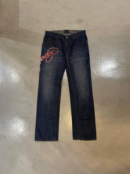 Ed Hardy Tiger Embroidered Jeans