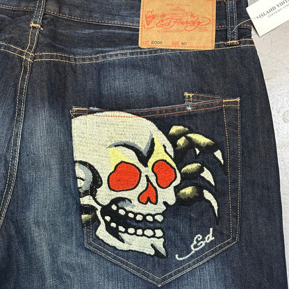 Y2K Ed Hardy Skull Jeans