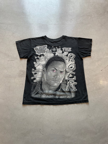 Vtg Bootleg WWF The Rock Rap Tee