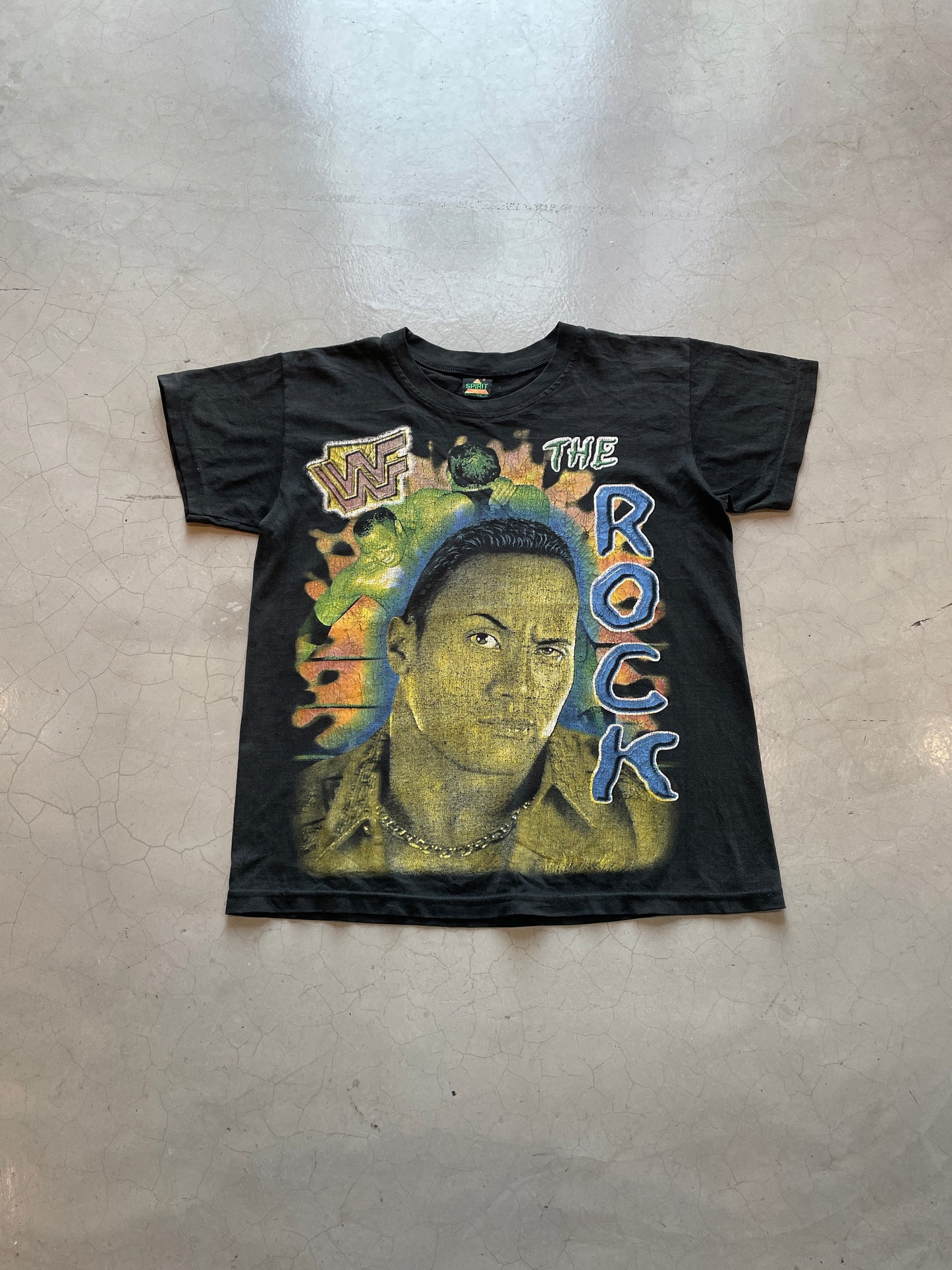 Vtg Bootleg WWF The Rock Rap Tee