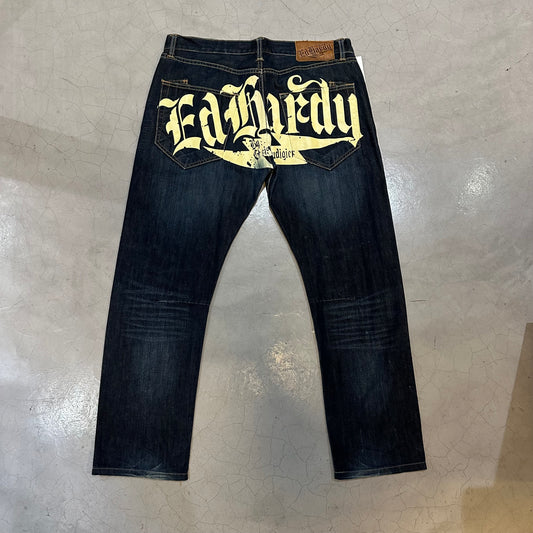 Vintage Ed Hardy printed pattern jeans