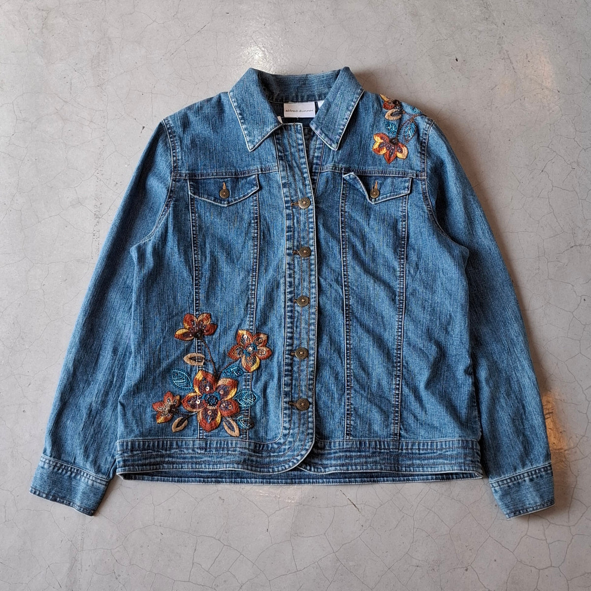 Alfred Dunner Floral Denim Jacket