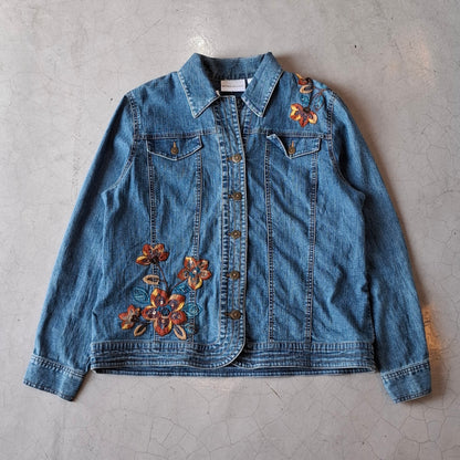 Alfred Dunner Floral Denim Jacket